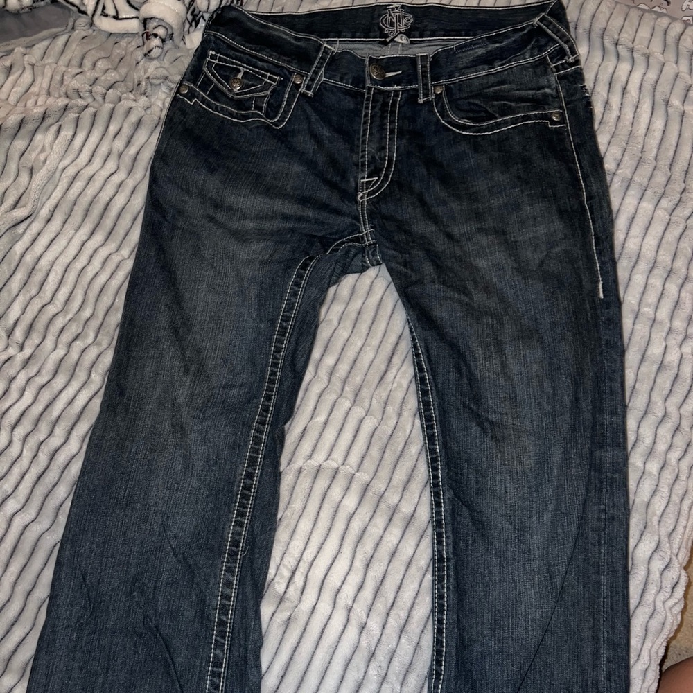 Dark wash boot cut jeans